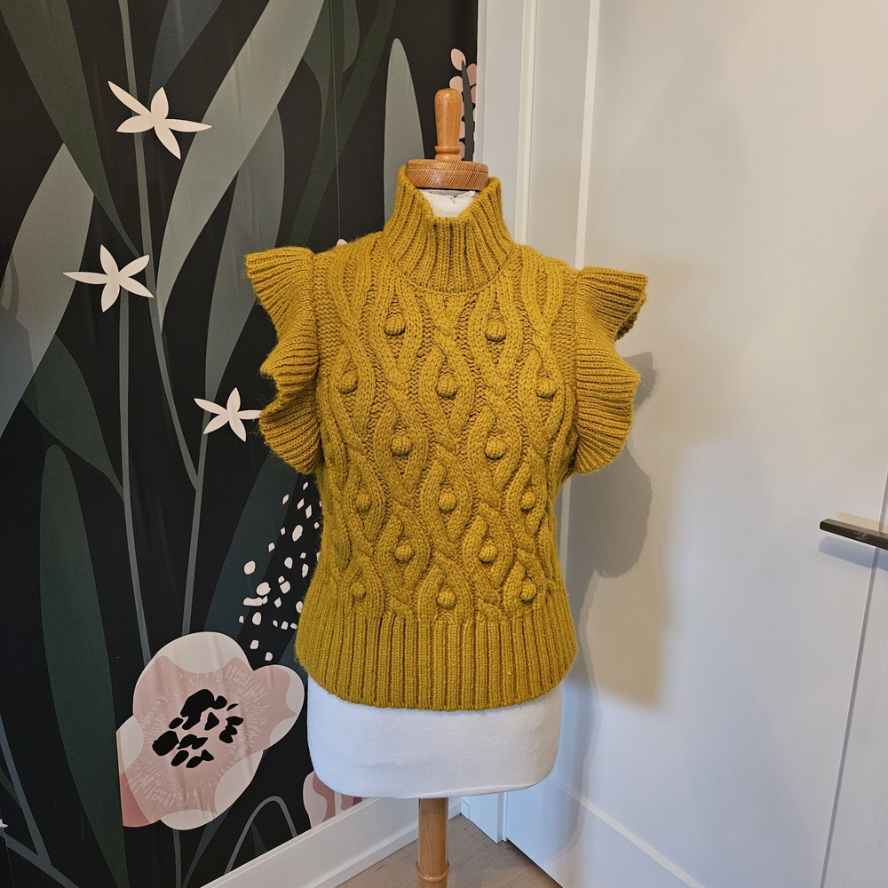 Zara Mustard Cowl Neck Sweater